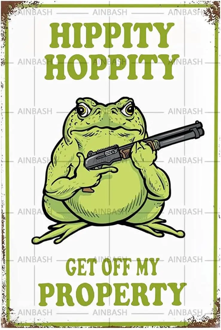 Room Sign Funny Bedroom Door Decor Vintage Metal Tin Signs Hippity Hoppity Get Of My Property Sign No Trespassing Signs Warning