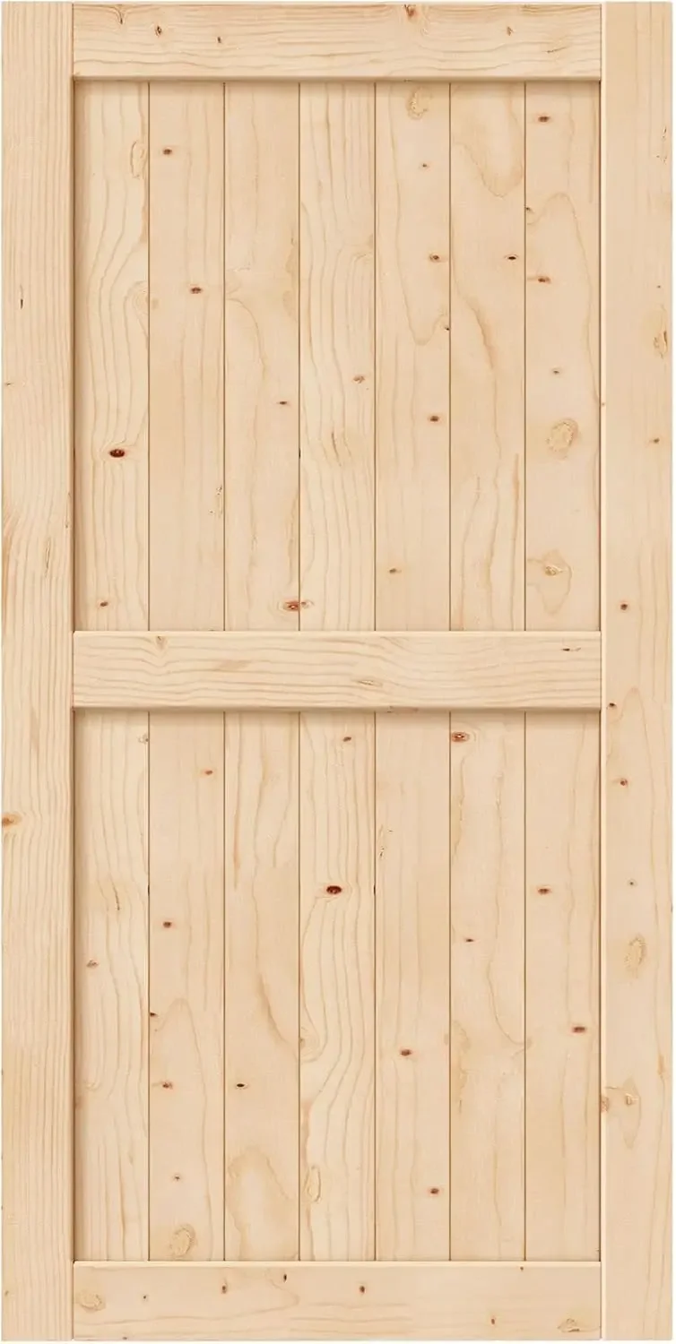 

Sliding Barn Wood Door,Interior Doors,DIY ,Solid Natural Spruce Panelled Slab,Easy Install,Apply