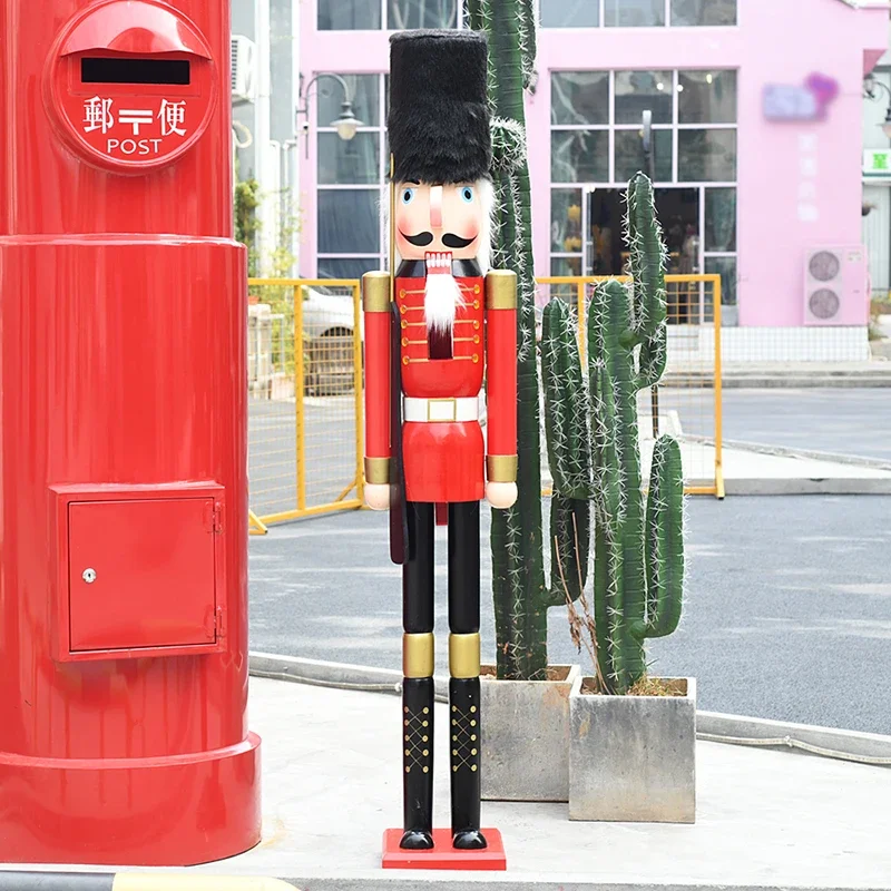 High Quality Red 1.5M 5ft Life Size Wooden Nutcracker Solider 150cm for Christmas Decoration Outdoor