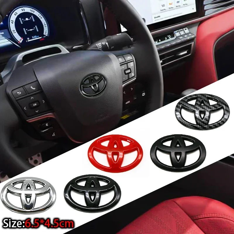 ثلاثية الأبعاد ABS الكربون شعار تويوتا شعار عجلة توجيه سيارة ملصق لتويوتا هايلكس بريوس أفينسيس أوريس فيرسو كورولا كامري اكسسوارات