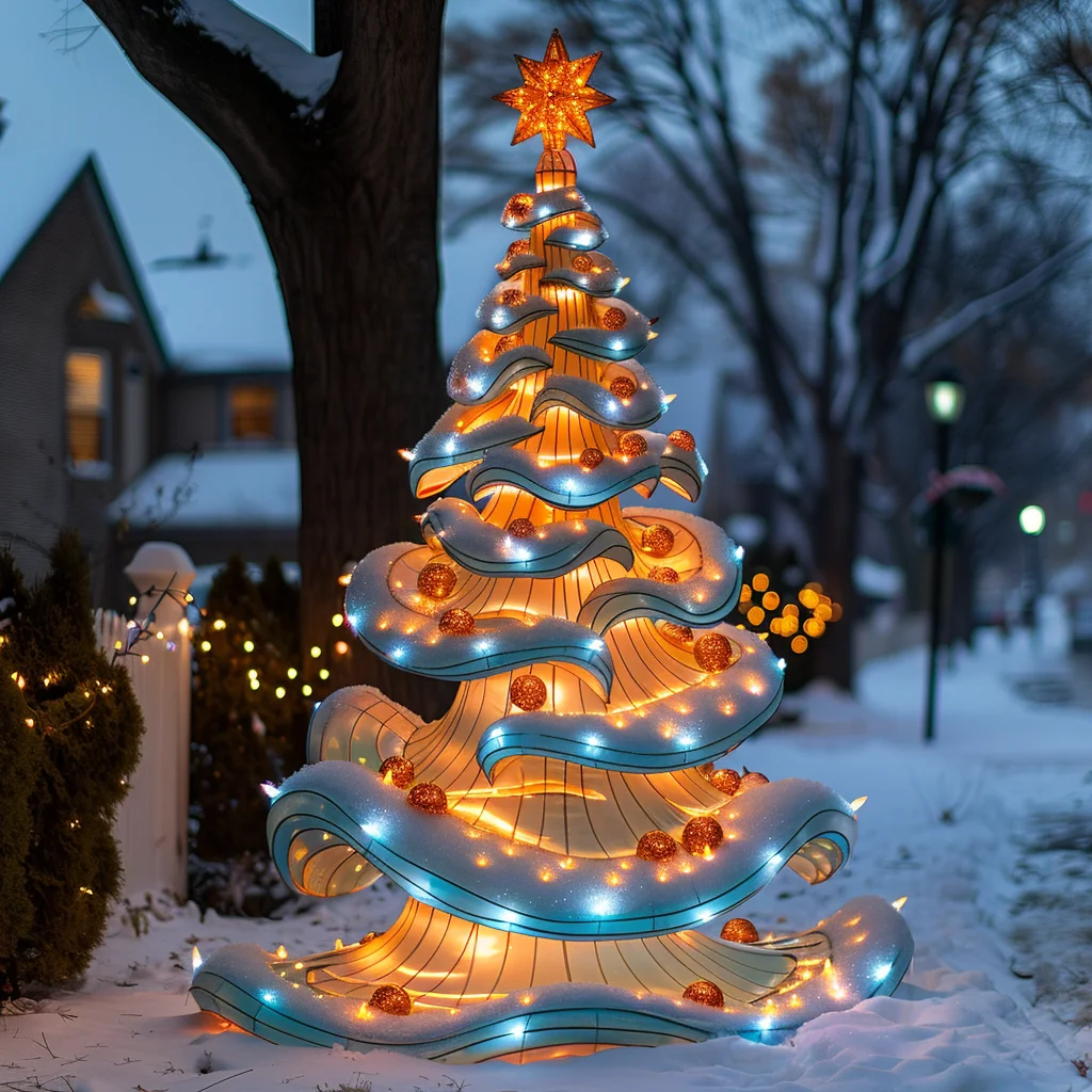 2024 Nieuwe Stijl Buitendecoratie 3d Kerstmotief Verlichting Led Uniek Design Winkelcentrum Kerstboom