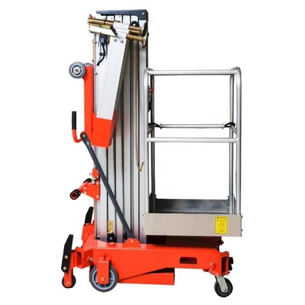 4M 6M 8M 9M 10M Aerial Work Electric Aluminum Alloy Single Mast Lifting Platform for Window Cleaning