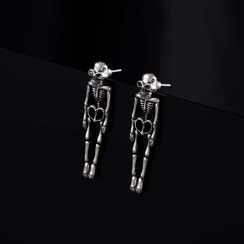 Neue Halloween Schädel Skelett Ohrringe für Frauen Mode Trend Gothic Schmuck Geschenk Hip Hop Rock Coole Dropped Ohrringe Männer – Detail 4