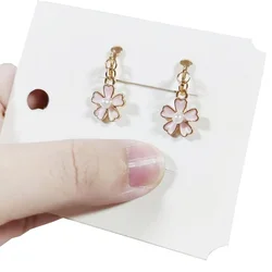 Fashion Tassel Ear Clip Non-Pierced Child Korean Style Fairy Butterfly Ear Clips Cute Pink Flower Clip on Earrings Jewelry