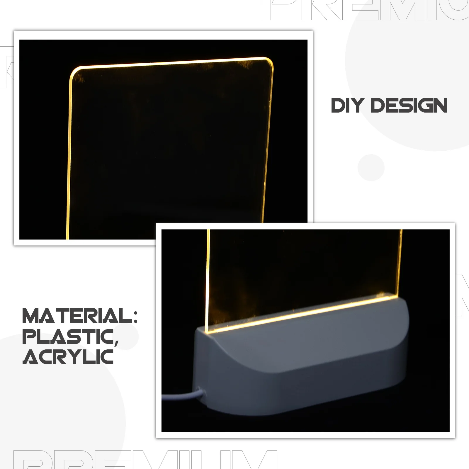 Set Lavagna LED da Scrivania con Luce Notturna, Blocco Note Cancellabile per Lampada da Camera