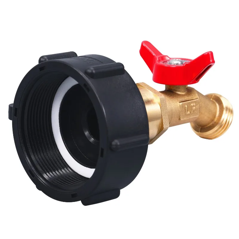 Leak Free IBC Tank Adapter with Brass Hose Faucet, Prevents Rust and Cracking, Suitable for Various Applications