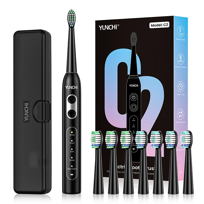 

Yunchi Sonic Electric Toothbrush C2 Rechargeable Long Battery Life 2Min Timer Adult Automatic Tooth Brush IPX8 Waterproof