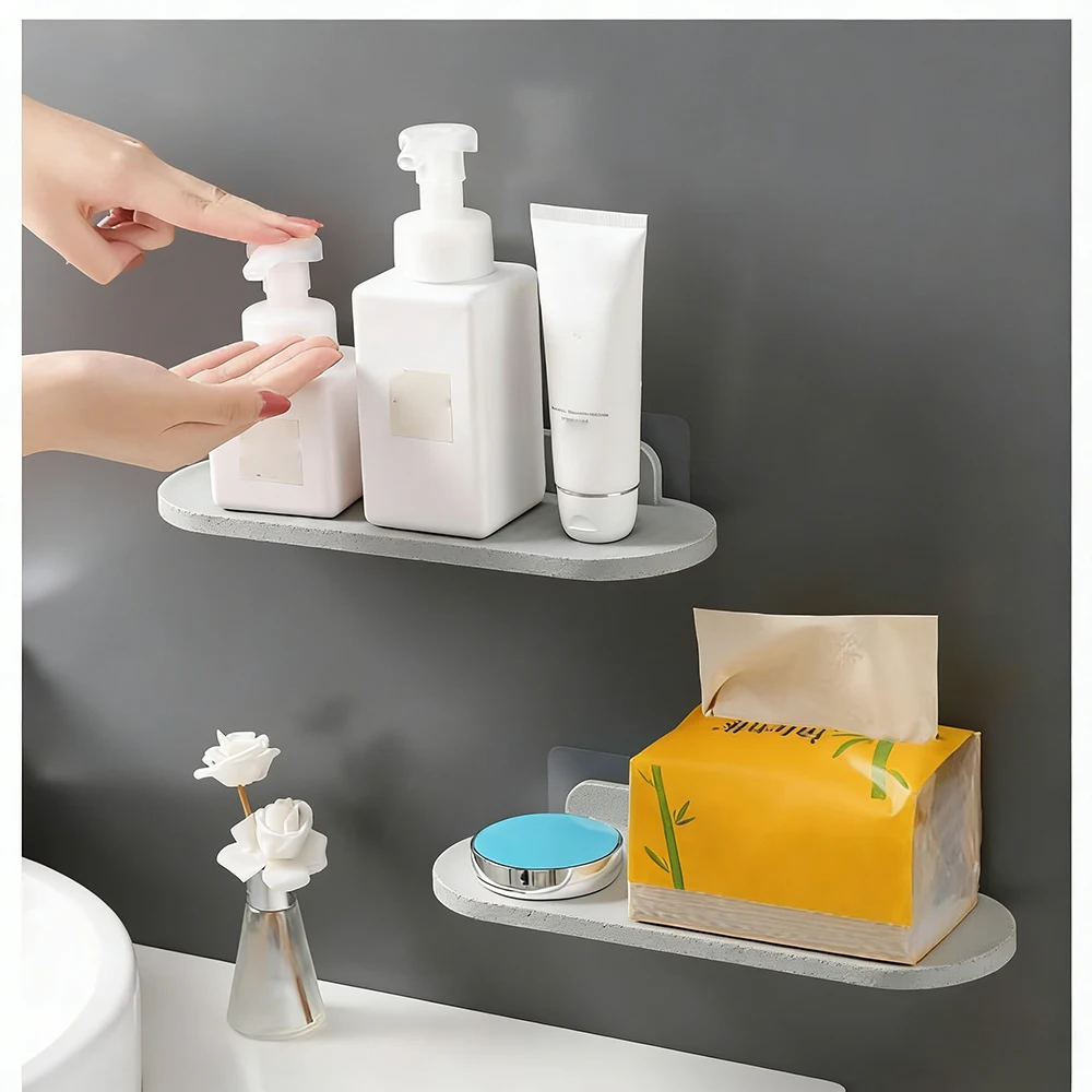 Bohrfreies Badezimmerregal Wandmontage Duschorganizer Shampoo-Ablage Toiletten-Aufbewahrungsregal Bohrerfreie Küchen- und Badezimmer-Aufbewahrung