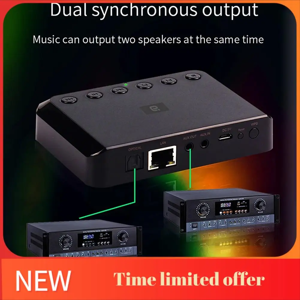 

A42T-Беспроводной музыкальный оптический адаптер Мультикомнатный Bluetooth-музыкальный адаптер Aux Беспроводной WR320 WIFI Сетевая музыкальная шкатулка Смарт-плеер