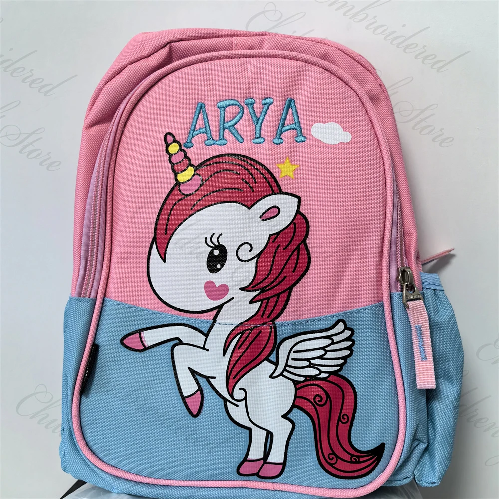 

2-4 Years Old Kindergarten Boys Girls Schoolbag Personalized Name Cute Unicorn Children Backpack Outdoor Travel Snack Backpack