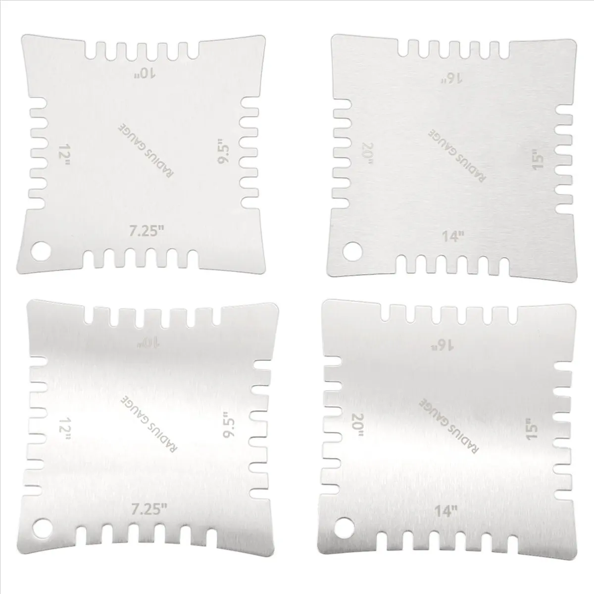 ABVB Guitar Notched Radius Gauges for Measuring Fingerboard Radius Pack Of 4pcs