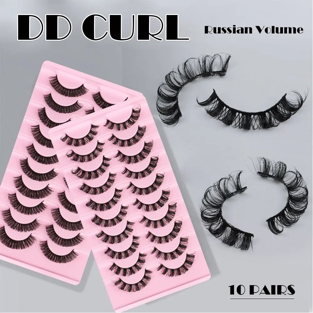 

Mix Styles Russian Volume Russian Lashes Reusable Fluffy 10-23mm Russian Volume DD Curl False Eyelashes