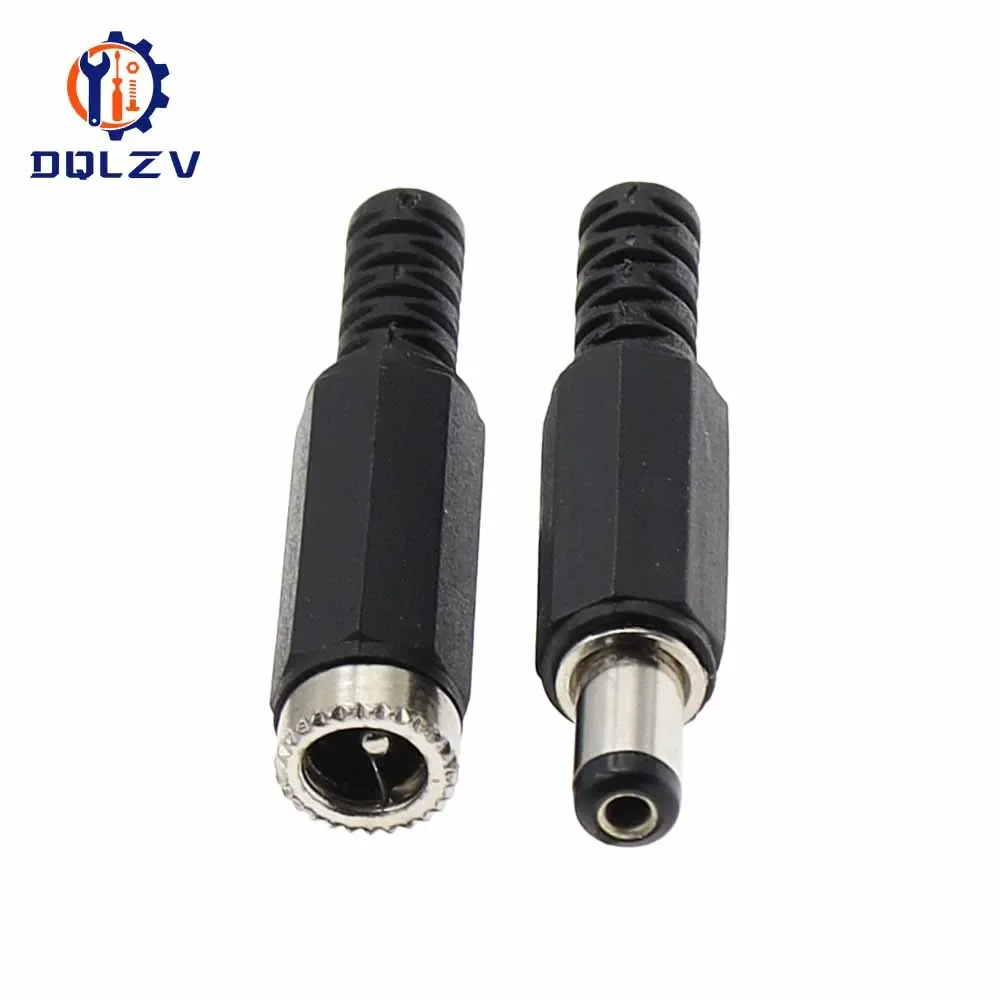 DC female male Power Plug 5.5mm x 2.1mm Male Female Jack Socket Adapter Connectors Set For DIY Projects Connector