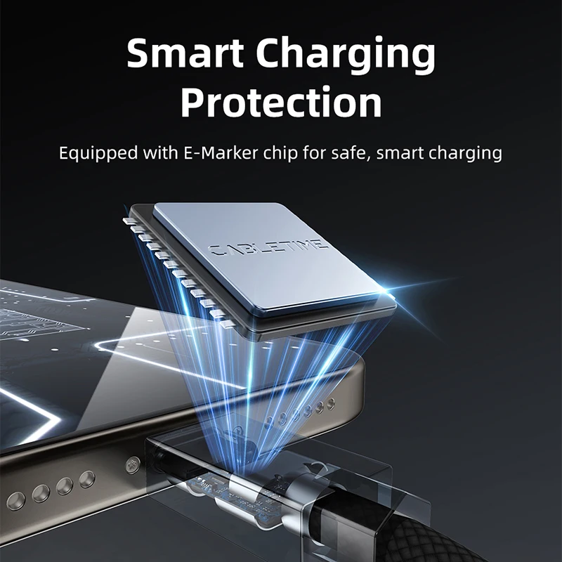 CABLETIME Kabel USB4 Magnetik 240W 80Gbps 8K USB C ke USB C Kabel Pengisi Daya Cepat untuk Thunderbolt 4/5 untuk iPhone iPad Laptop