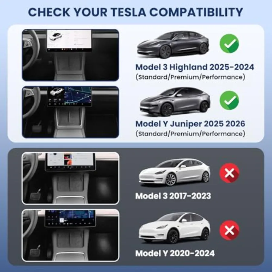 for Model Y Juniper Under Screen Storage Organizer 2025-2026 Upgrade, Model 3 Highland Center Console Organizer Tray 2024-2026