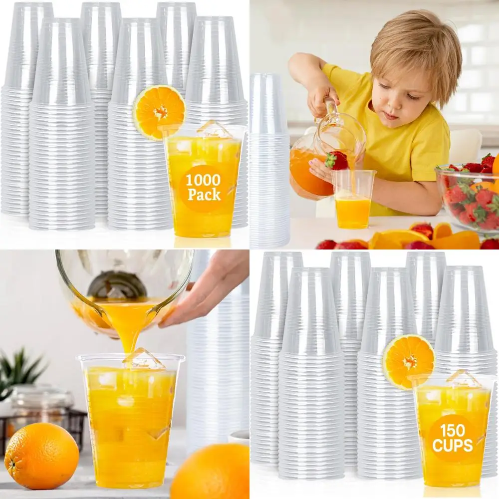 

Массовые прозрачные пластиковые стаканчики на 16 унций, 1000 упаковок чашек для питья для мороженого и свадебных вечеринок