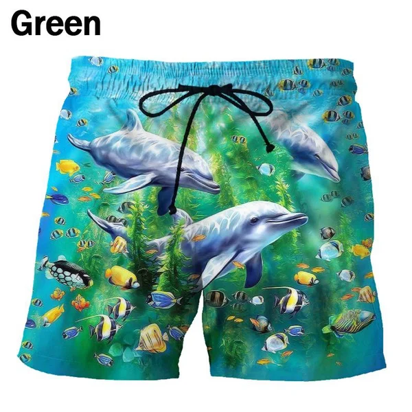 Men Women Fashion Summer Shorts Cute Dolphin 3d Print Casual Shorts