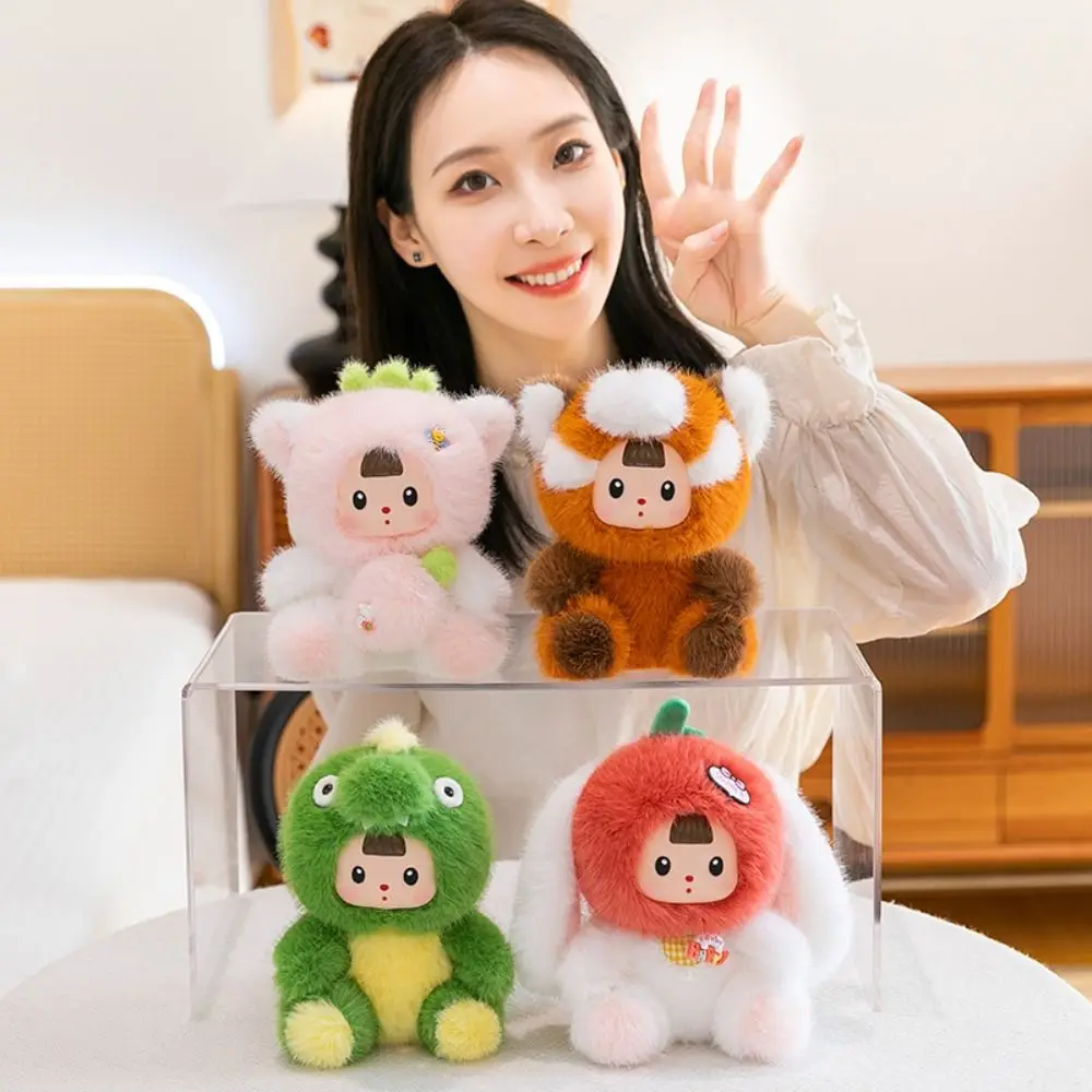 

Little dinosaur Tomato Rabbit Plush Toy Cute Cartoon Little Raccoon Plush Doll Soft 17cm Animal Strawberry Cat Doll