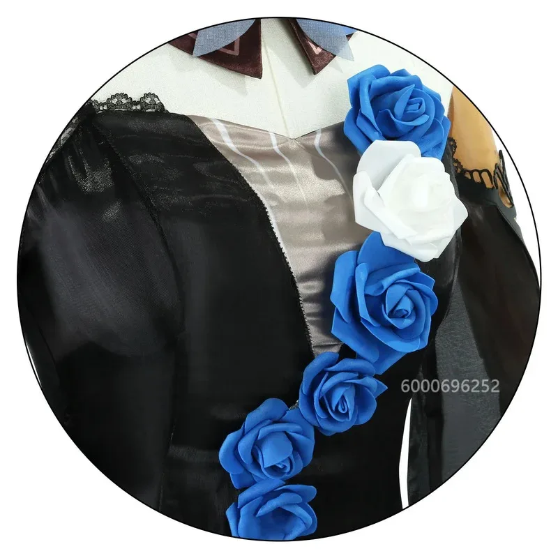 جينشين إمباكت إيولا كوسبلاي سيمفوني للحفلات الموسيقية زي كرنفال الهالوين التنكرية مع شعر مستعار وإكسسوارات للنساء