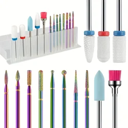 13 pcs Professional Ceramic Nail Drill Bit Set with Box - Electric Manicure Nail File Bit for Acrylic Gel, Nails