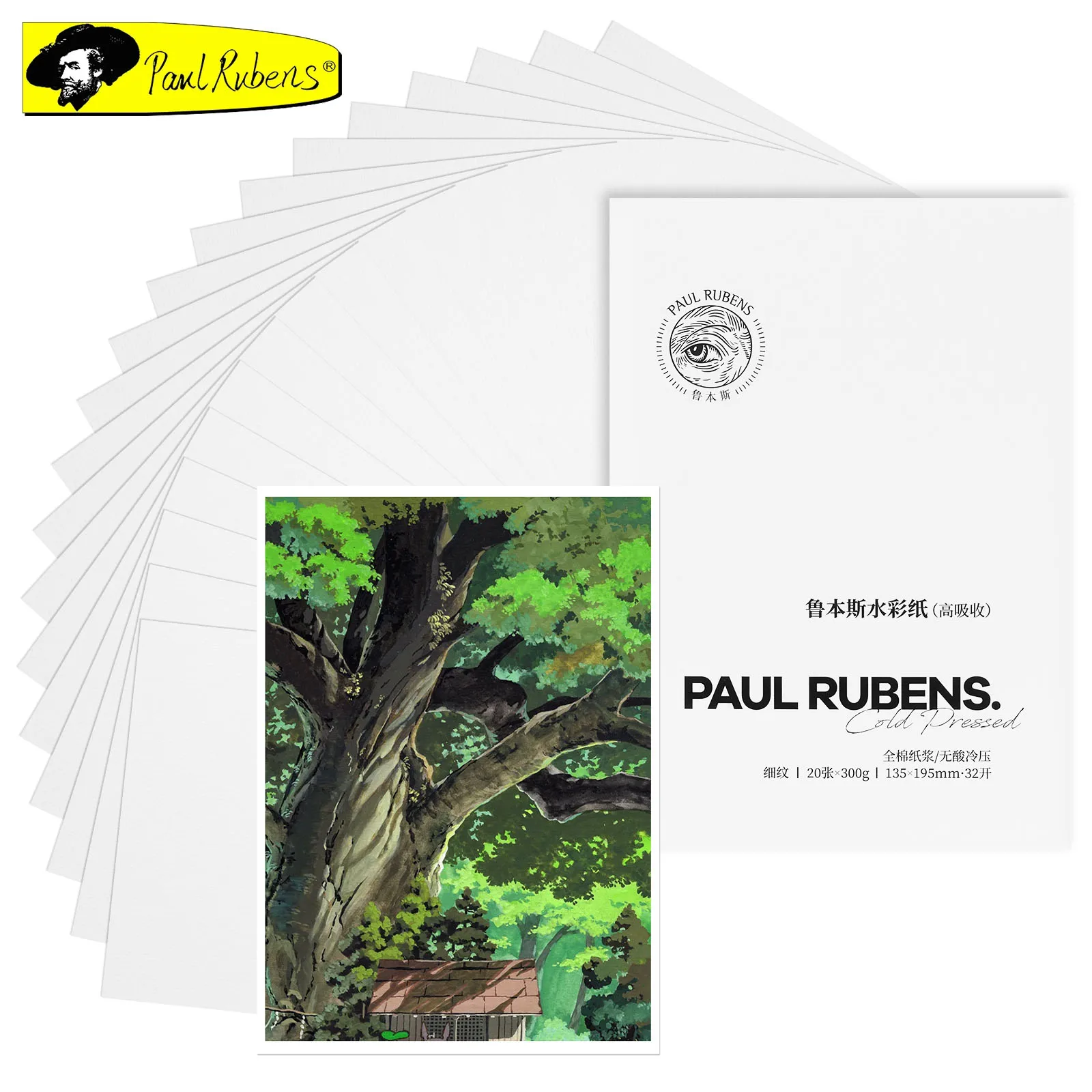 Paul Rubens 100%Cotton High Absorption Watercolors Paper 16k 32k 300gsm Artist Student Specific Drawing Paper Materials Supplies