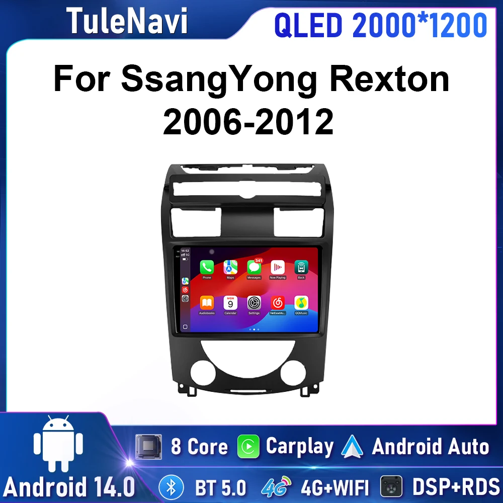

For SsangYong Rexton Y250 II 2 2006 - 2012 Car Stereo Multimedia Video Player Radio Head Unit GPS Carplay Navi Auto Android 14