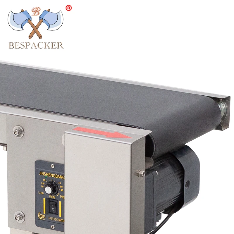 Bespacker PDS-360 impresora de inyección de tinta, transportador de banda de mesa, banco de trabajo de clasificación, cinta transportadora, caja de botellas, bolsa, transportador de pegatinas