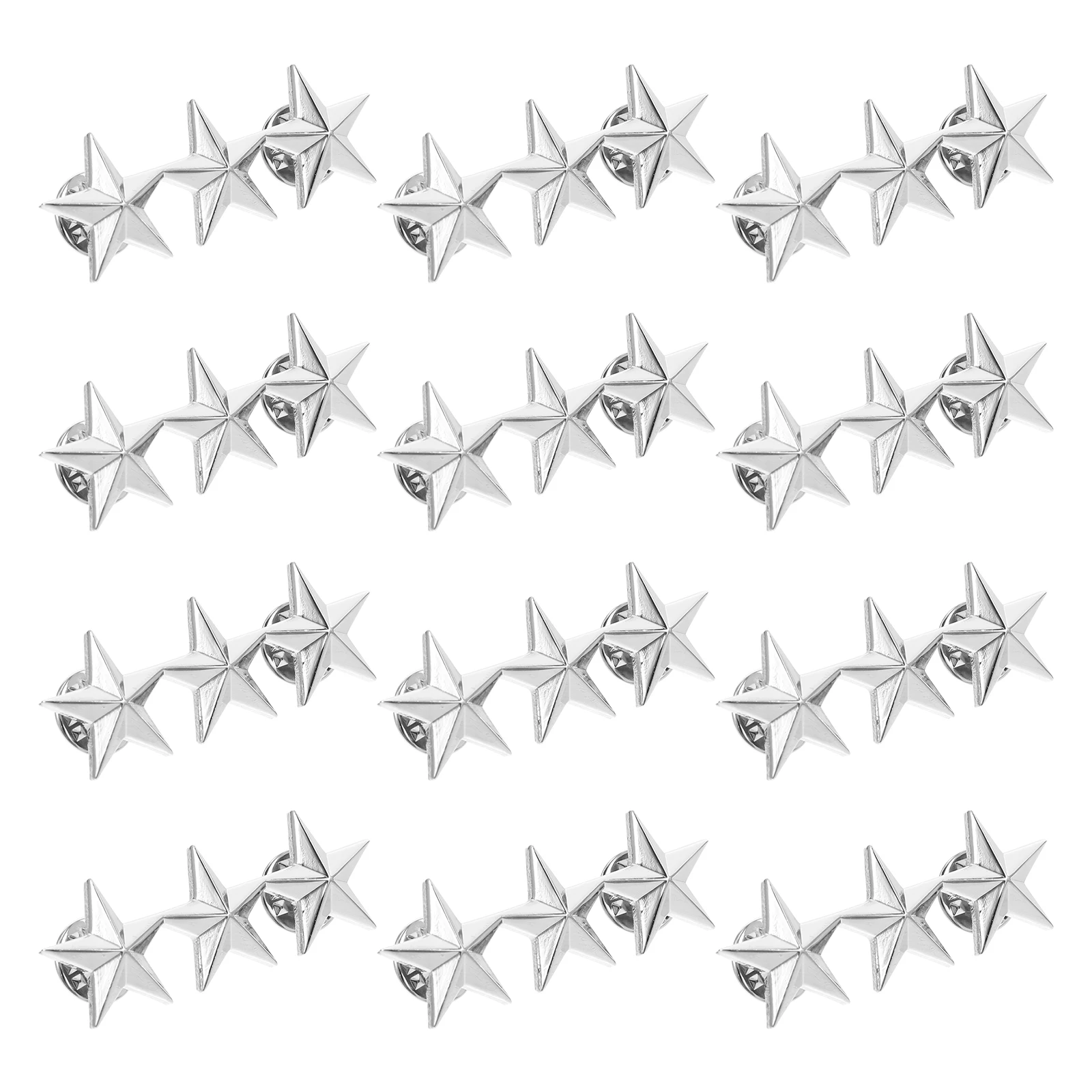 

12 Pcs Independence Day Star Breastpins Pentagram Badge Decoration Grace Five-pointed