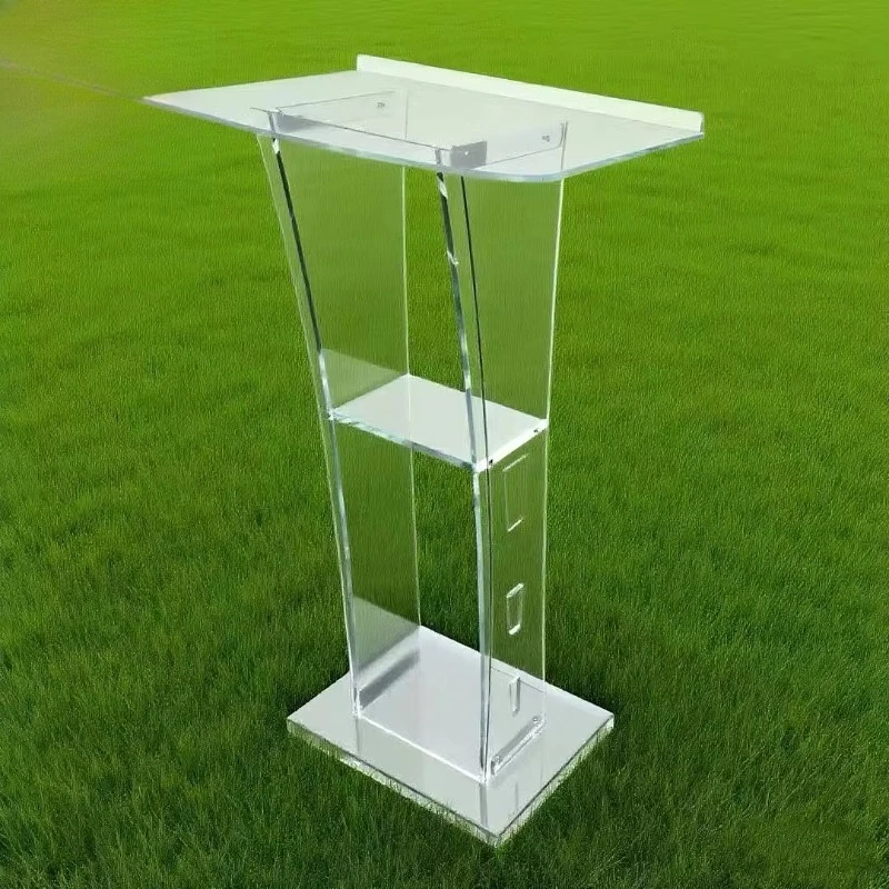 Hotel Conference Wedding Stage Event Advanced Crystal Transparent Custom Acrylic Podium - High Transparency Modern Design