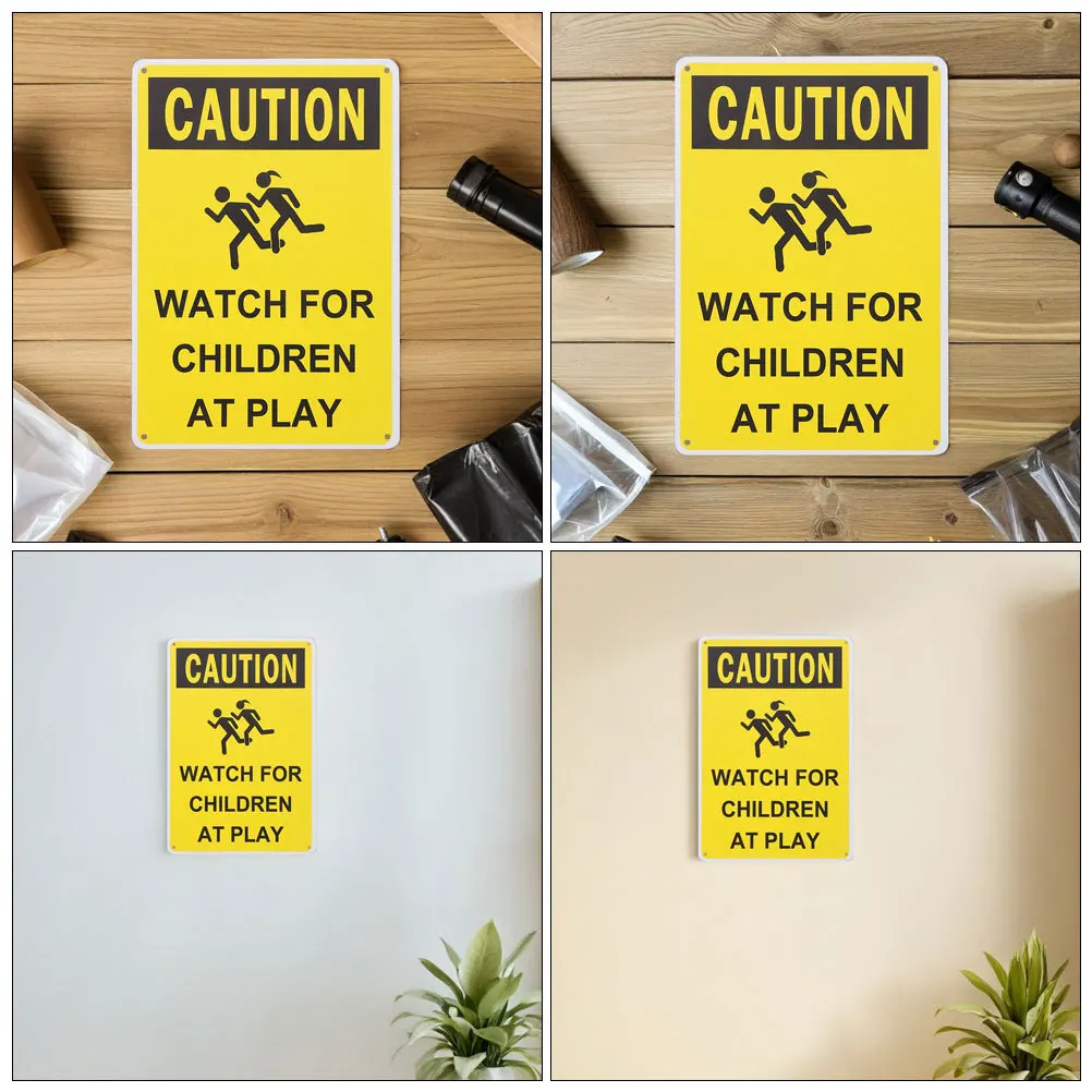 Segnali stradali di avvertimento da 3 pezzi in metallo per bambini che giocano a segnali di sicurezza di avvertenza lenta per percorsi parchi corridori