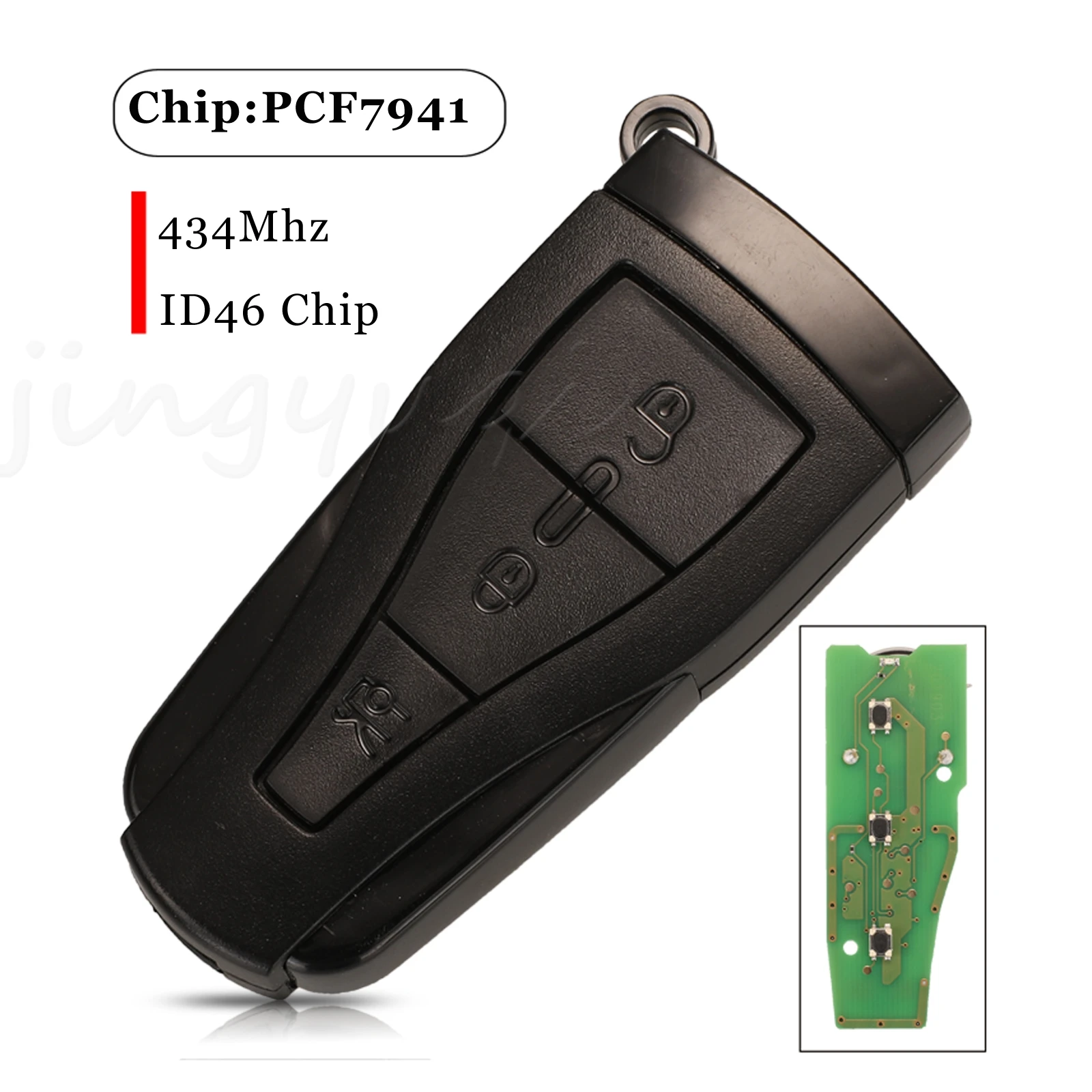 

jingyuqin For MG Morris Garages MG6 MG550 Roewe 550 E550 3Buttons Smart Remote Car Key Fob 434Mhz ID46 Pcf7941 Chip