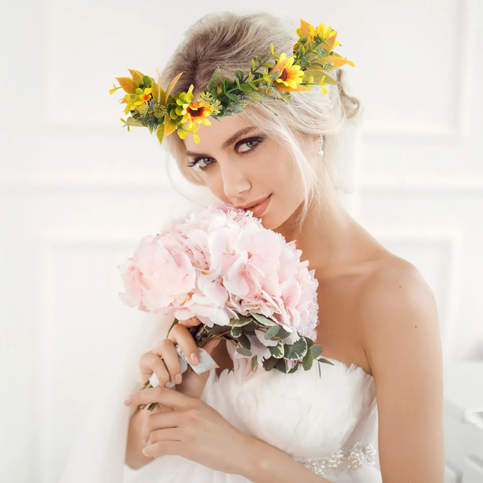 

Premium Sunflower Headband for Party Performance Bridal Women Accessories Lightweight Comfortable Anti Slip Wreath Hair Hoop