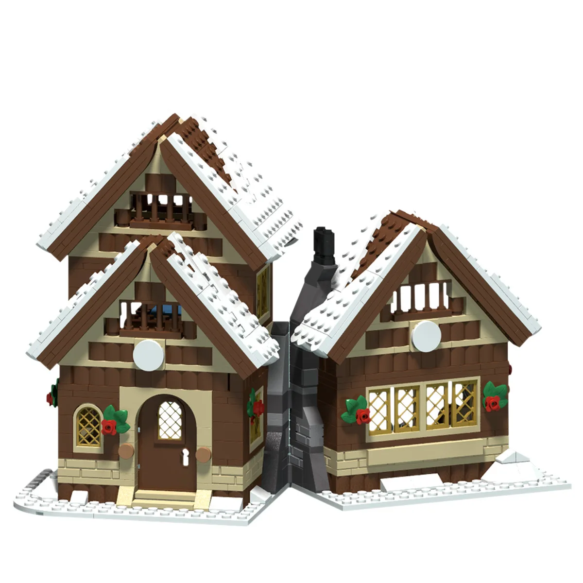 Hot City Christmas Cottage medieval Model Building Blocks Winter Snow House Santa Claus Figures Bricks Toys for XMAS Gifts