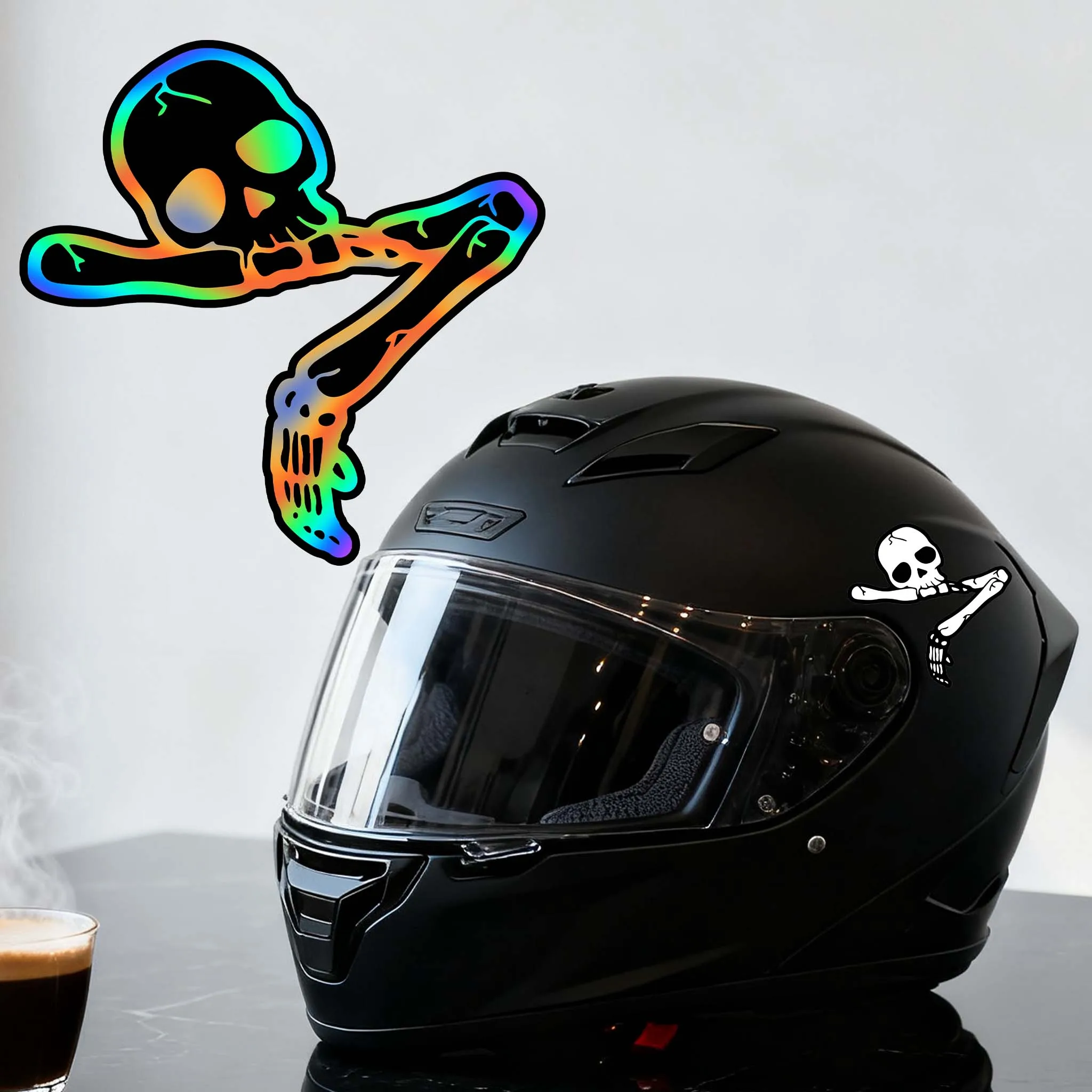1PC Skeleton Relax Motorrad Aufkleber Wasserdicht für Motorrad Helm Kraftstoff Tank Auto Rückspiegel Selbst-klebe Vinyl Aufkleber