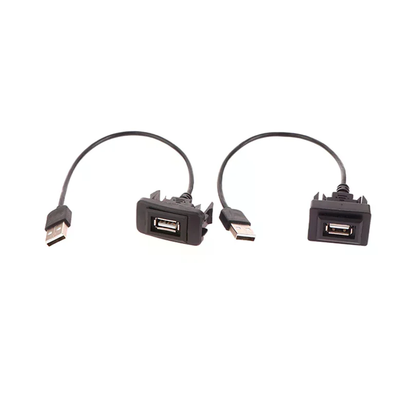 Car Dashboard Flush Mount USB Panel Extension Cable Adapter Socket For Vigo RAV4 Vios Levin