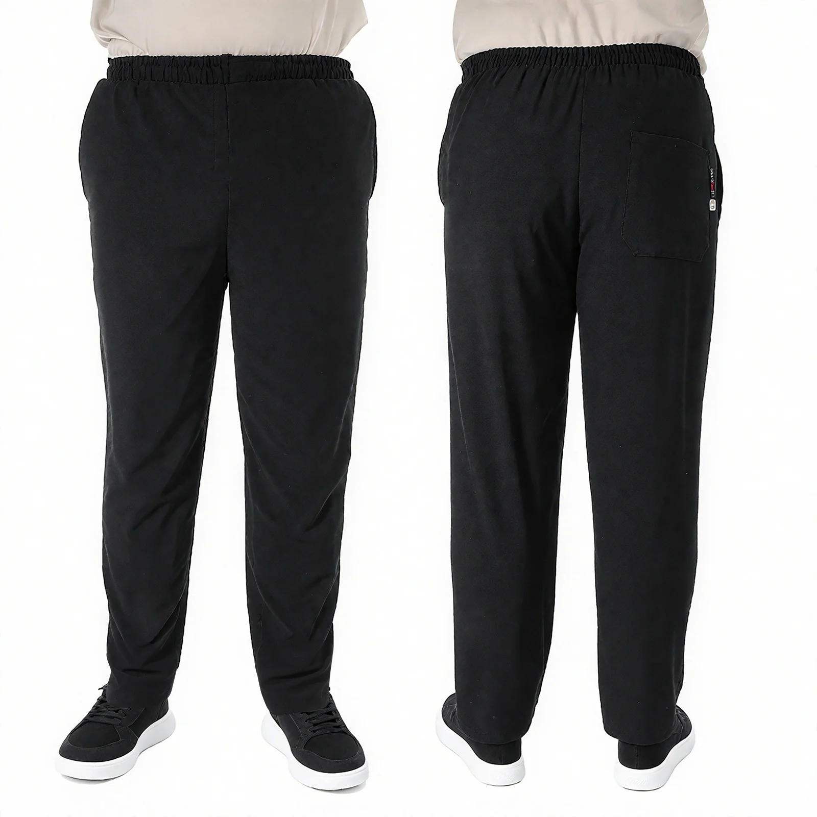 Pantalones de Chef transpirables para hombre y mujer, ropa de trabajo holgada, fácil de lavar, suministros de cocina negros, uniforme de cantina