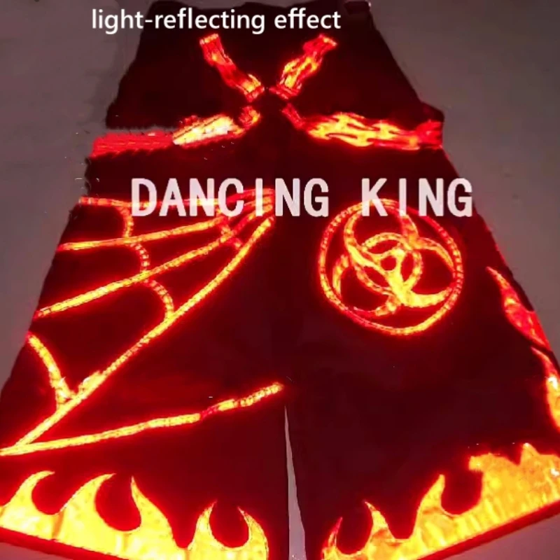 

Shuffle Dancing Pants Flame Net Pattern Reflective Bell-bottoms Pants Fashion Melbourne Ghost Walk Luminous Dancing Trousers