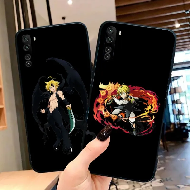 Meliodas Anime Phone Case For OPPO Find X5 X3 X2 A93 Reno 8 7 Pro A74 A72 A53 Soft Black Cover