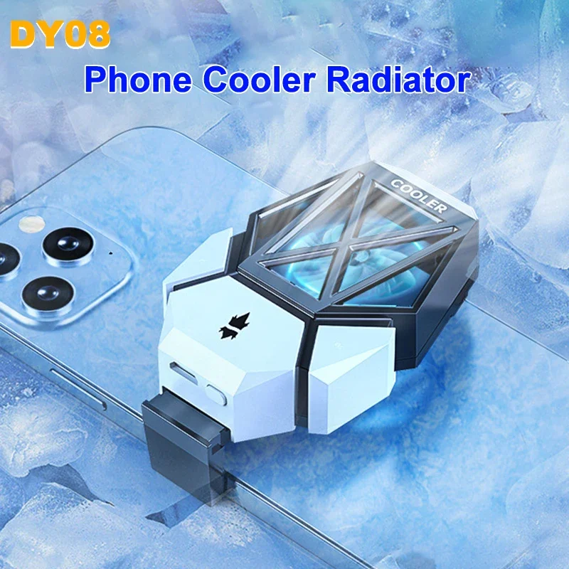 Dy08 ventilador de refrigeração do telefone móvel radiador para ios android pubg jogo cooler refrigerado a ar volta-clipe fresco dissipador de calor acessórios de jogos