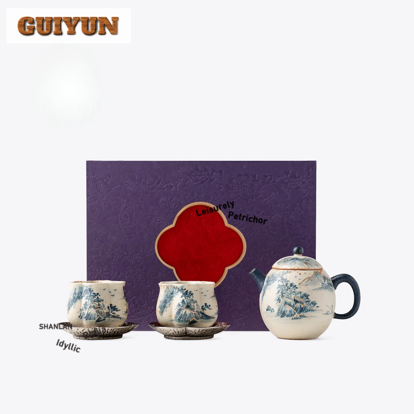 رسمت باليد المشهد طقم شاي مجموعة كاملة حفل الشاي الجمالية مجموعة الشاي تخمير إبريق الشاي وكوب شاي مجموعة المقاهي الديكور #1