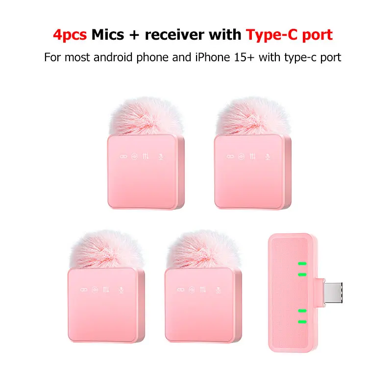 

Collar microphone, suitable for 4 people to use at the same time, suitable for mobile live streaming and video recording