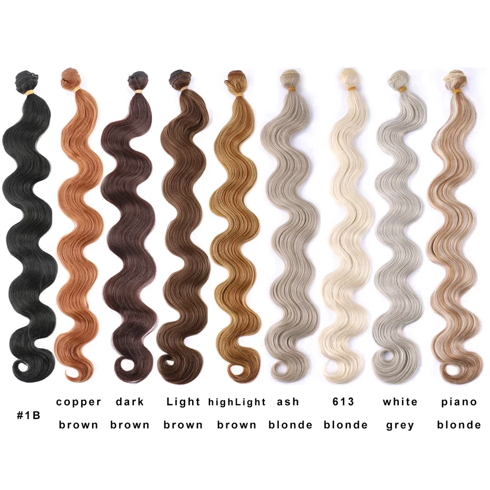 26-calowe pasma włosów typu Body Wave Syntetyczna Paquete De Pelo Syntetyczna fala Syntetyczna Tissage Blond doczepiane włosy