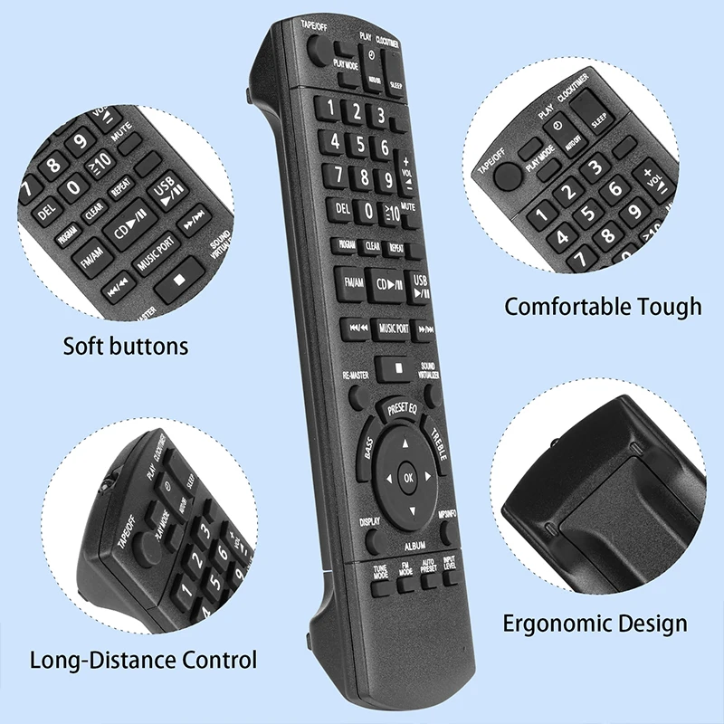 N2QAYA000008 Remote Control Compatible With Panasonic CD System RXD55 AEGK RX-D55 AEG-K Replacement Controller