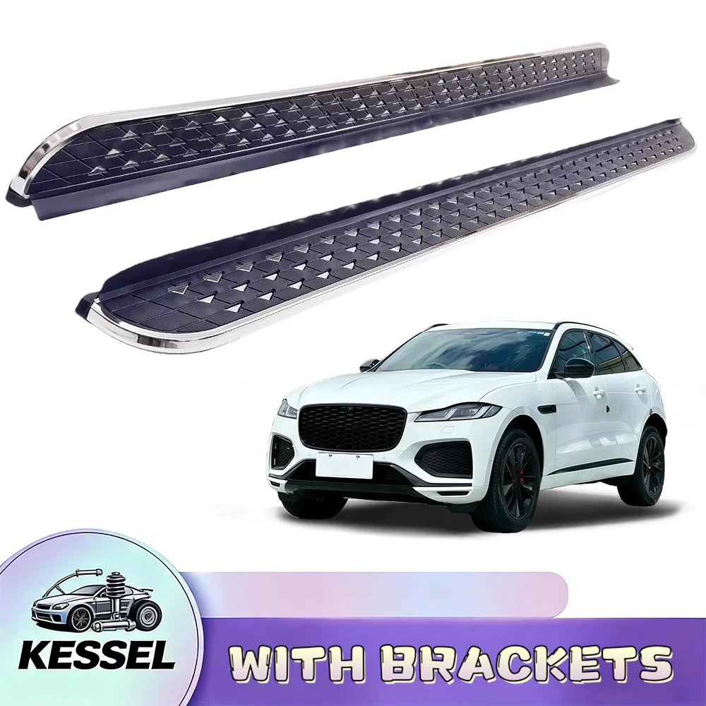 

2Pcs Aluminum Running Boards Fixed Nerf Bars Side Steps with Brackets Fit for Jaguar F-PACE 2016-2022 2023 2024