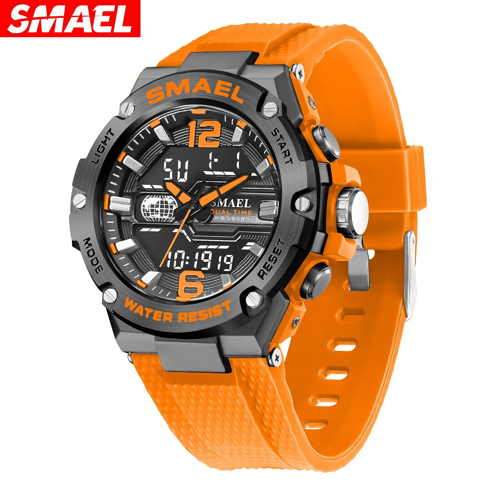 Fashion Smael Top Brand 8033 Alloy Double Display Men's Military Sports Leisure Waterproof Luminous Electronic Quartz Watches