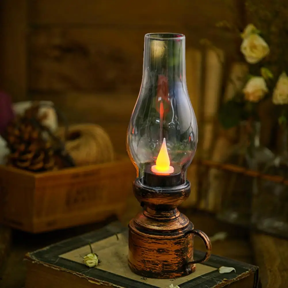 Practical LED Candle  Warm Light Power Saving Electronic Oil Lamp  80s Old-fashioned Electronic Oil Lamp