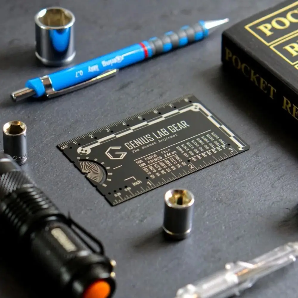 New Alloy Pocket Engineer Scale Ruler Mini Portable Pocket Engineer Rulers Engineering Student Tool Machinist Pocket Rulers
