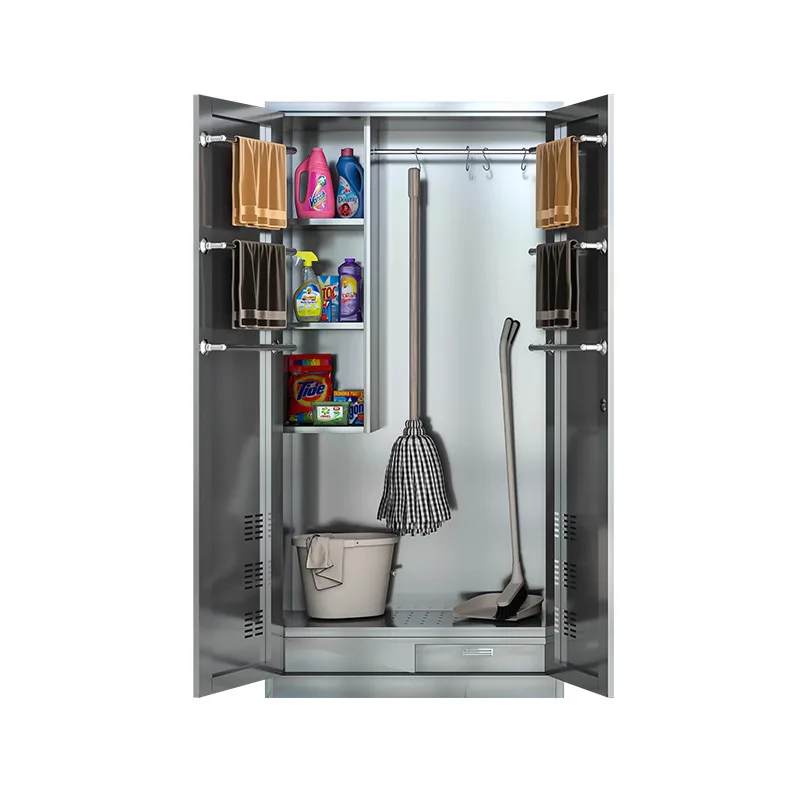 

304 stainless steel cleaning cabinet, school hygiene cabinet, hotel tool cleaning, balcony mop, sundries storage