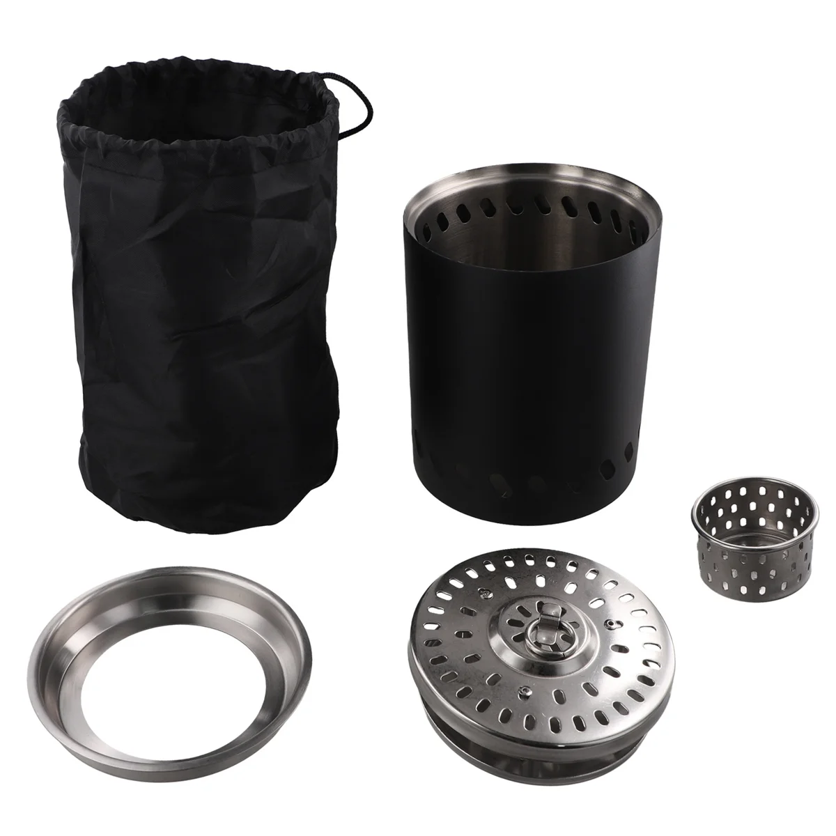 Nuovo riscaldatore portatile per bruciatore in acciaio inossidabile Mini stufa a legna da fuoco Forno per falò da campeggio esterno Brasero per braciere senza fumo