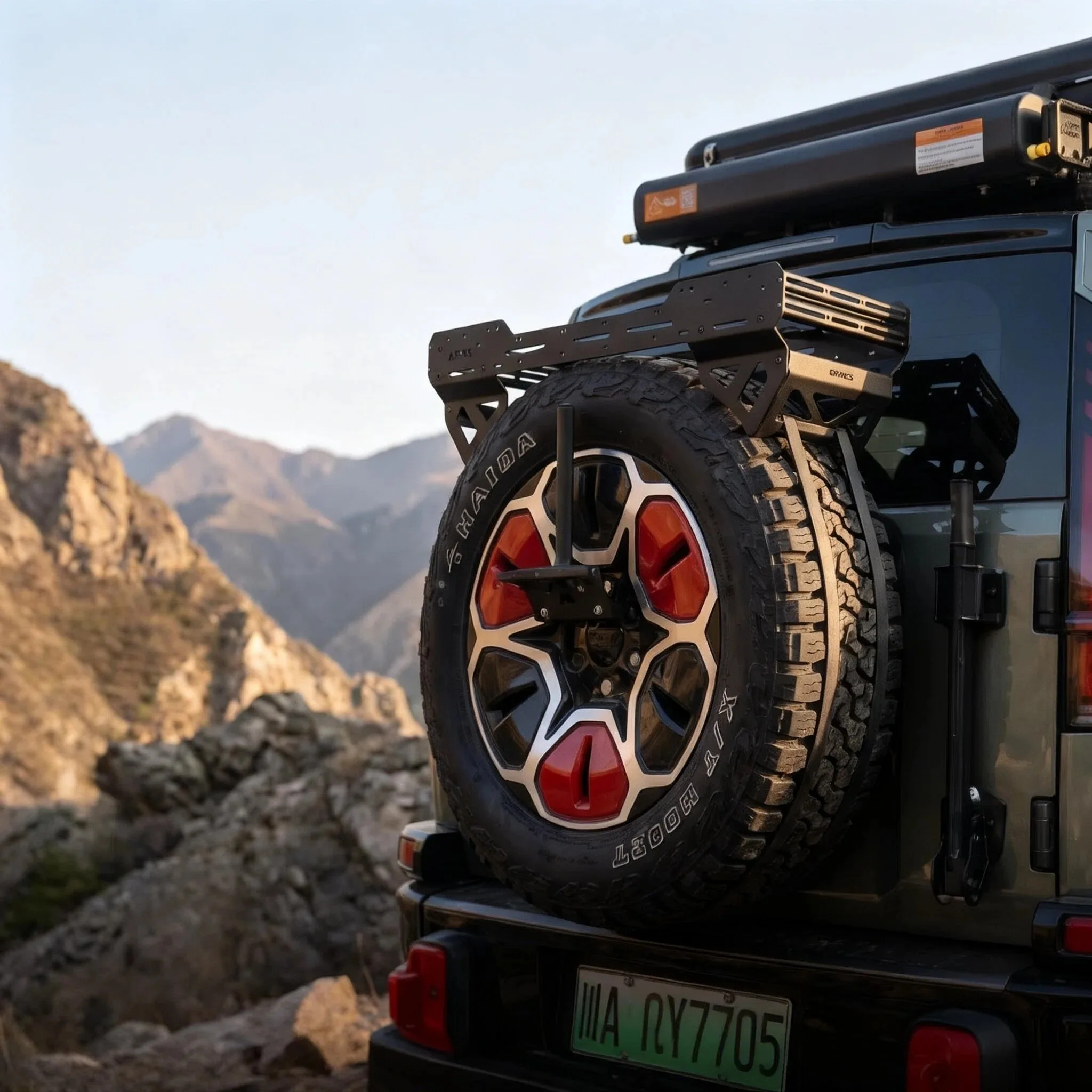 Off-Road Vehicle Rear Mounted Spare Tire Mount Storage Rack Modification Spare Oil Tank Luggage Rack for Vehicle Modification